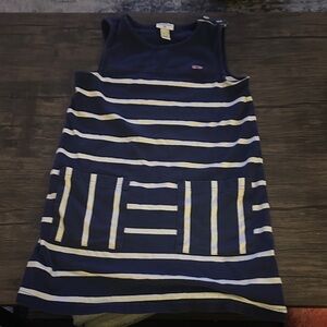 Vineyard Vines Navy and White Striped Sleeveless Knit Dress